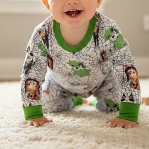 Toddler  Bluey "Boo Sisters" Halloween Top & Bottoms Pajama Set Size 6-12 M